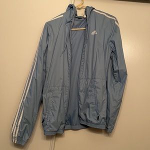 Light Blue Adidas Windbreaker Hooded Jacket